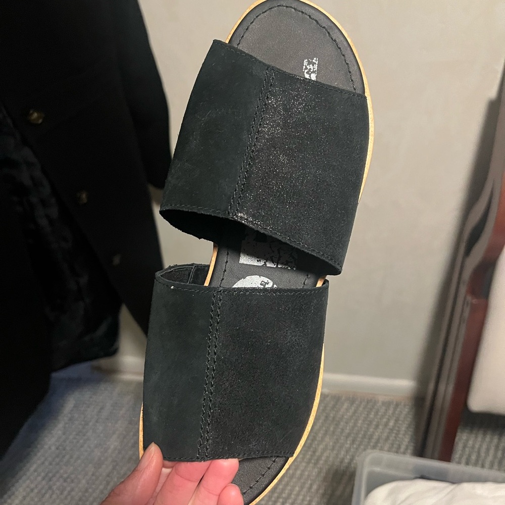 Sorel Black Suede Sandals